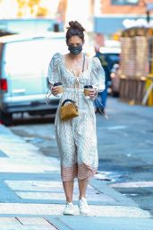Katie Holmes in a Bohemian Chic Dress - New York 03/10/2021
