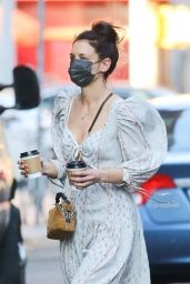 Katie Holmes in a Bohemian Chic Dress - New York 03/10/2021