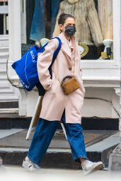 Katie Holmes in a Dust Pink Coat - Shops at Ritual Vintage in NYC 03/06/2021