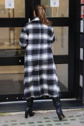 Kelly Brook in Leathers and Checkered Coat  03/02/2021