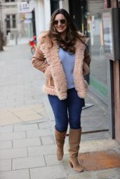 Kelly Brook in Suede Boots and a Leather Jacket 03/08/2021