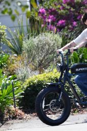 Lena Headey - Rides Her Electric Motorbike 03/16/2021