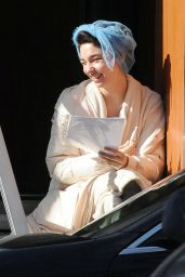 Matilda De Angelis - "Robbing Mussolini" Filming Set in Rome 03/19/2021