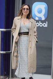 Myleene Klass in Polka Dot Dress and Trench Coat 03/04/2021