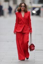 Myleene Klass Wearing Red Trouser Suit 03/20/2021