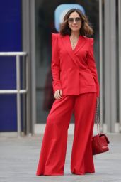 Myleene Klass Wearing Red Trouser Suit 03/20/2021