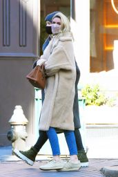 Nicky Hilton in a Brown Teddy Bear Coat in Downtown Manhattan 03/08/2021