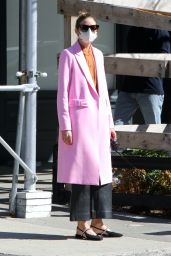 Olivia Palermo in a Pink Coat - Brooklyn 03/30/2021