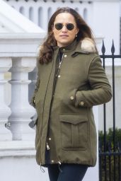 Pippa Middleton in a Military Green Coat - Chelsea 03/12/2021