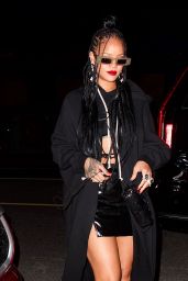 Rihanna in Black Skirt at Giorgio Baldi in LA 03/28/2021
