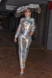 Rita Ora in a Show-Stopping Silver Patterned Jumpsuit - Sydney 03/03/2021