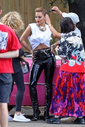 Rita Ora in Skin Tight Leather Pants - Photoshoot in Sydney 03/26/2021