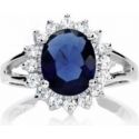 Royal Collection Garrards Jewellers 12k Ceylon Sapphire and Diamond Engagement Ring