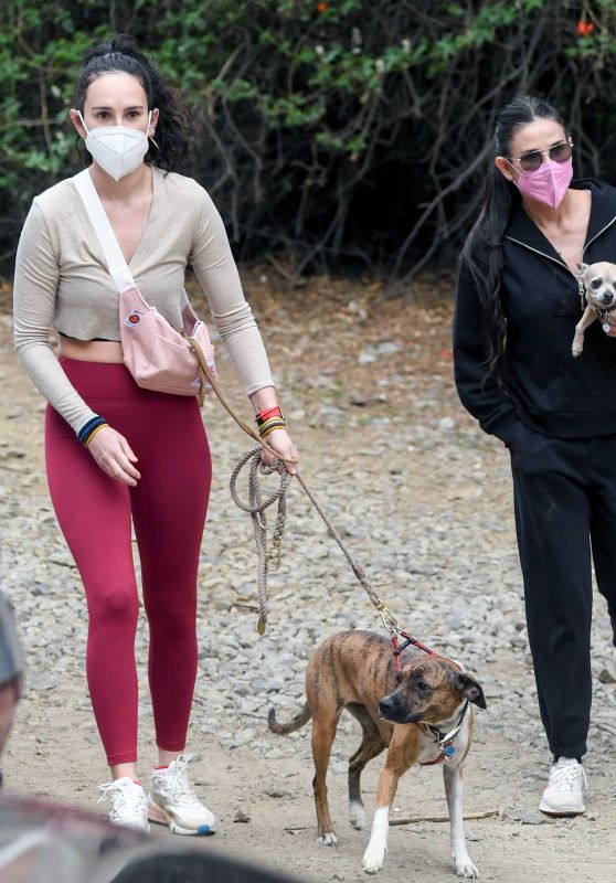 Rumer Willis and Demi Moore - Out for a Hike in LA 03/09/2021