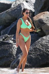 Victoria Larson in a Neon Green Bikini - Beach in Ft. Lauderdale 02/27/2021
