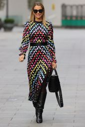 Vogue Williams in Polka Dot Striped Dress - London 03/14/2021