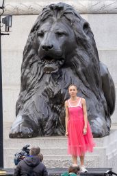 Adwoa Aboah - Shoots a Commercial in Trafalgar Square in London 04/08/2021