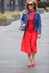 Amanda Holden in a Bold Red Dress 04/28/2021