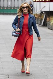 Amanda Holden in a Bold Red Dress 04/28/2021