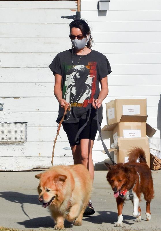 Aubrey Plaza - Takes Her Dogs for a Walk in Los Feliz 04/20/2021