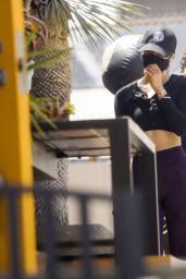 Cara Santana - Using a Medicine Ball at Rise Nation Gym in West Hollywood 04/26/2021