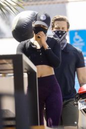 Cara Santana - Using a Medicine Ball at Rise Nation Gym in West Hollywood 04/26/2021