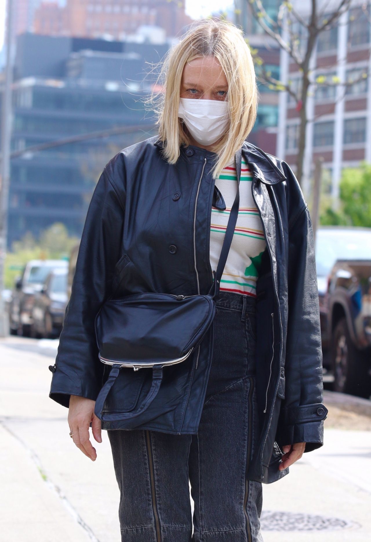 Chloe Sevigny spotted in New York with the GG Marmont top handle