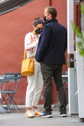 Jordana Brewster and Mason Morfit at Caffe Luxxe in Brentwood 04/06/2021
