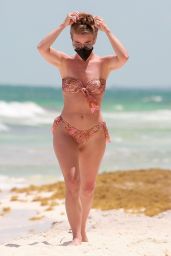 Julianne Hough in a Patterned Bikini - Tulum 04/28/2021