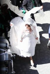 Lady Gaga Wears a Wedding Dress - "House of Gucci" Set in Rome 04/08/2021