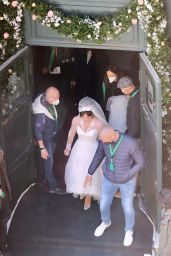 Lady Gaga Wears a Wedding Dress - "House of Gucci" Set in Rome 04/08/2021