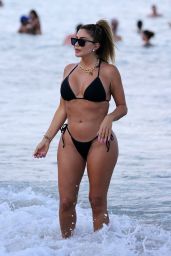 Larsa Pippen in a Black Bikini at the Beach in Miami 04/25/2021