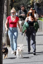 Lili Reinhart - Walking Her Dogs in Vancouver 04/17/2021
