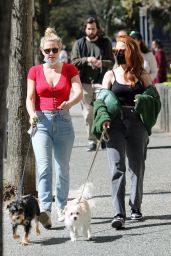 Lili Reinhart - Walking Her Dogs in Vancouver 04/17/2021