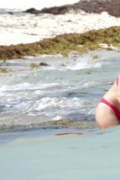 Lindsey Vonn in a Red Bikini in Tulum 04/20/2021