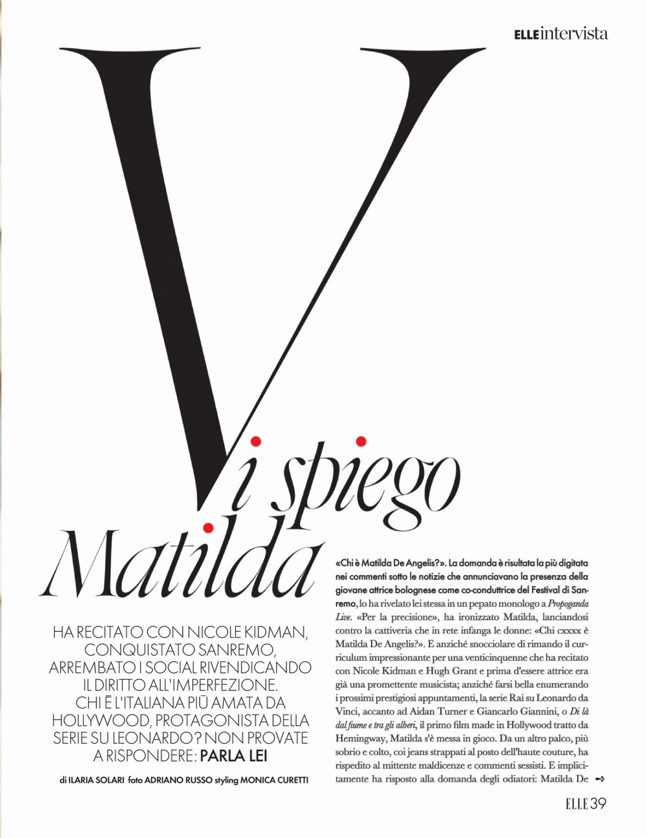 Matilda De Angelis - ELLE Magazine Italy March 2021 Issue • CelebMafia