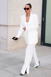 Maya Jama in a White Trouser Suit 04/20/2021