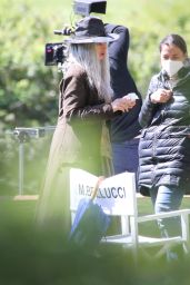 Monica Bellucci - "La Befana Comes at Night" Filming Set in Rome 04/10/2021