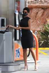 Nicole Murphy in a Tight Black Dress - West Hollywood 04/10/2021