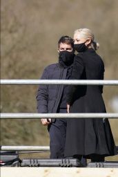 Pom Klementieff, Hayley Atwell and Tom Cruise Filming "Mission Impossible 7" in North Yorkshire 04/23/2021
