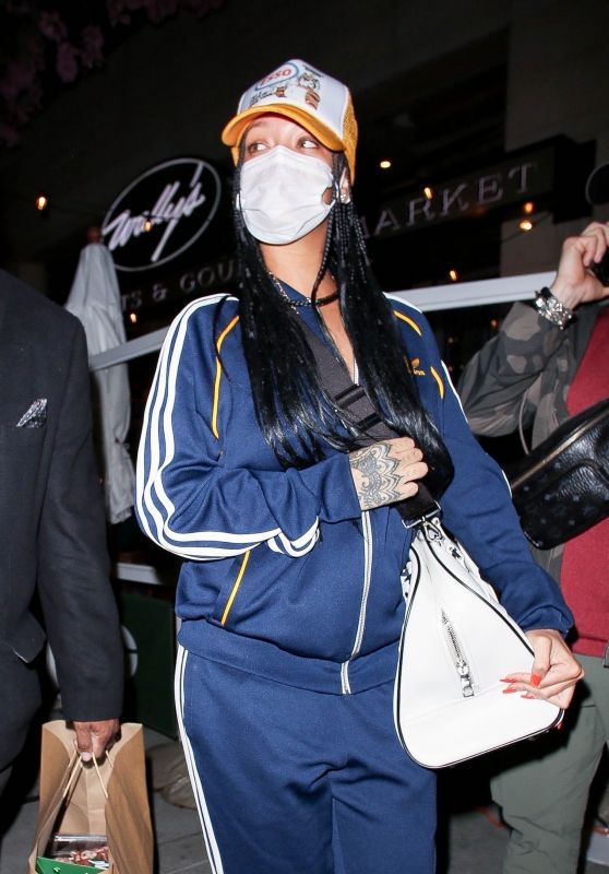 Rihanna in Adidas Tracksuit in Beverly Hills 04/12/2021