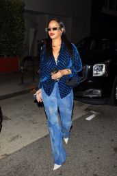 Rihanna in Gucci Blue While at Giorgio Baldi in Santa Monica 04/24/2021
