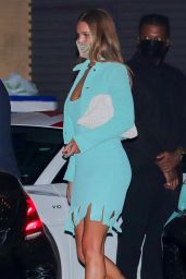 Rosie Huntington-Whiteley in a Blue Outfit at Nobu in Malibu 04/28/2021