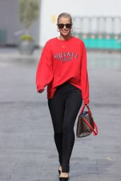Vogue Williams in Black Leggings and Red Top 04/25/2021