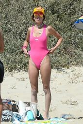 Alessandra Ambrosio in a Swimsuit - Playing Volleyball on the Beach in Santa Monica 05/23/2021