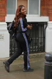 Alexandra Burke in Comfy Outfit - London