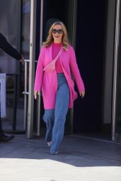 Amanda Holden in a Pink Coat and Glared Denim 05/07/2021