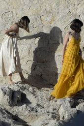 Ana de Armas in a Yellow Maxi Dress - Filming Advertisement in Mallorca 05/18/2021