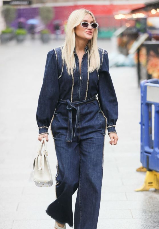 Ashley Roberts in a Denim Jumpsuit - Out in London 05/24/2021