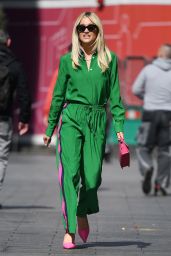 Ashley Roberts in Bright Green Shirt and Trousers 05/19/2021
